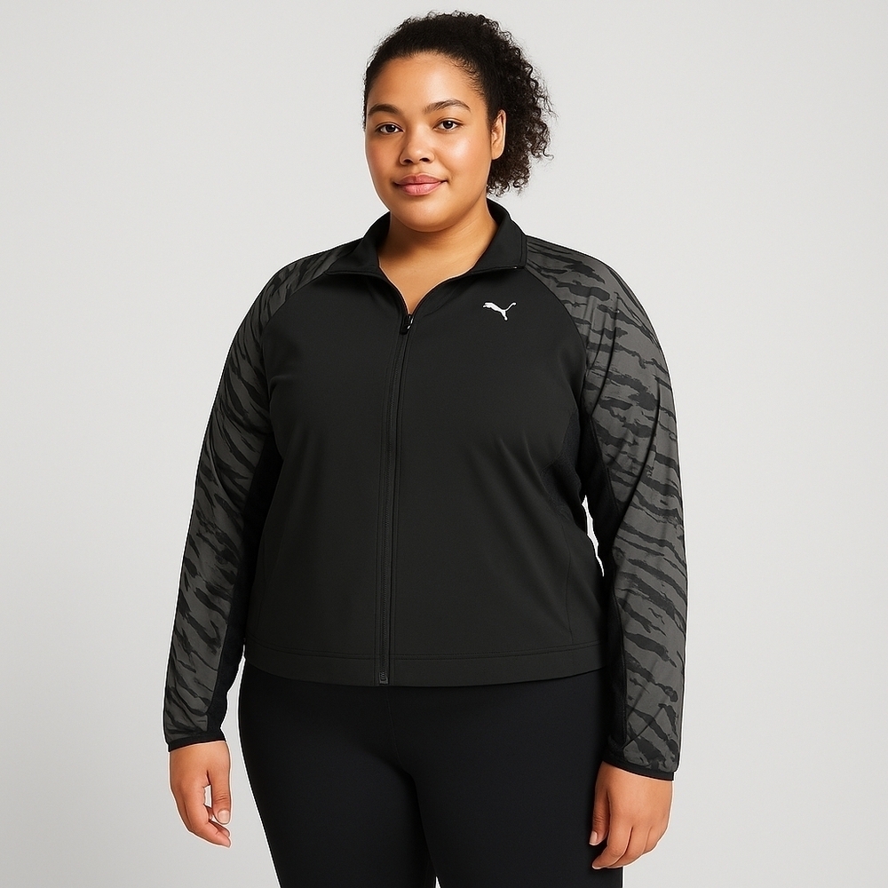 Puma Black Reflective Active Full-Zip Jacket – Size 3X